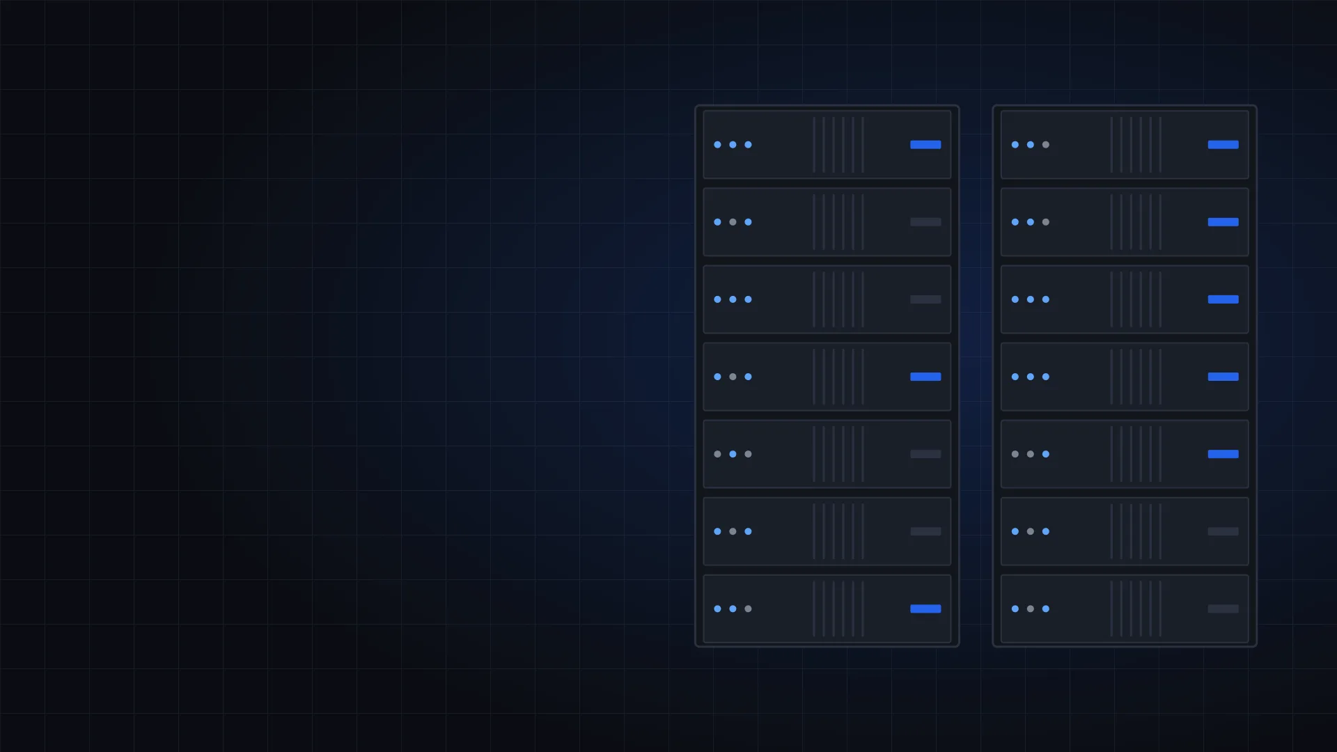 Illustration of a server rack in brand blue