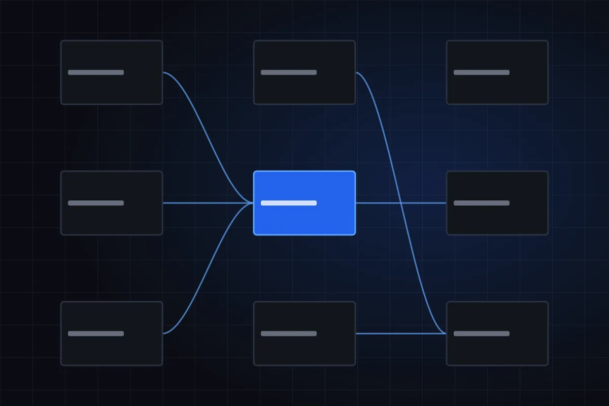 Illustration of a system flow diagram with a highlighted step